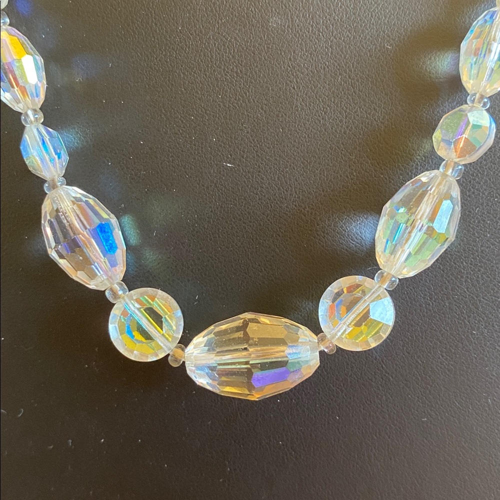 Elegant Iridescent AB Crystal Necklace.
